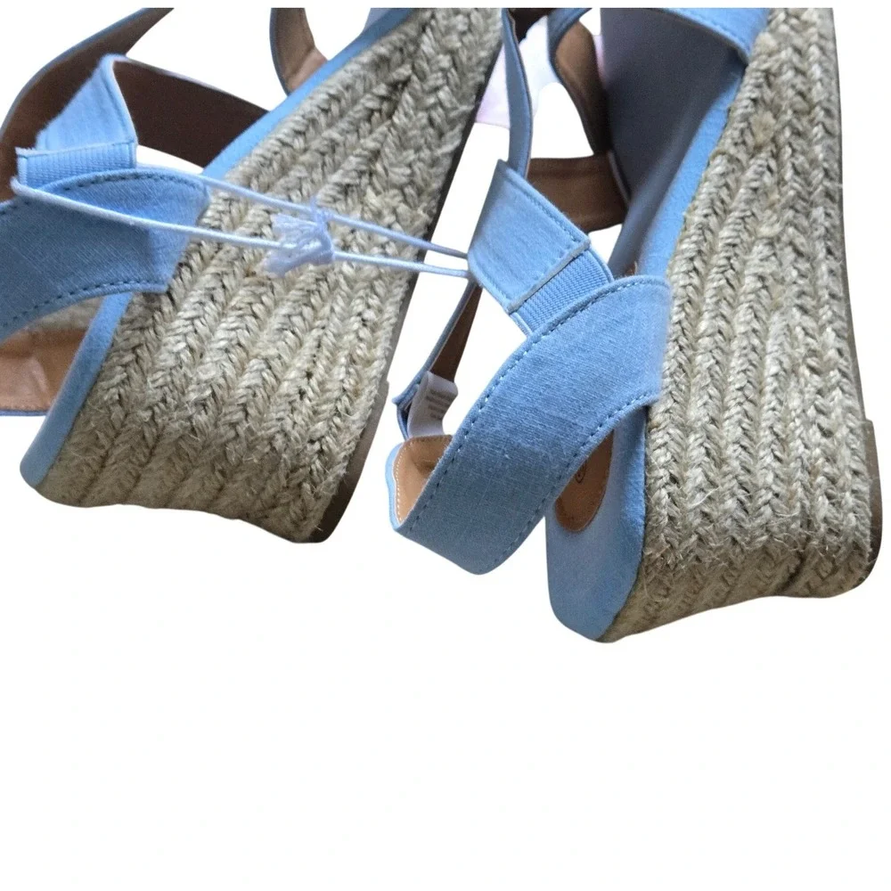 Serra‎ Blue Espadrille Wedge Sandals Women's Size 10 NWT Summer